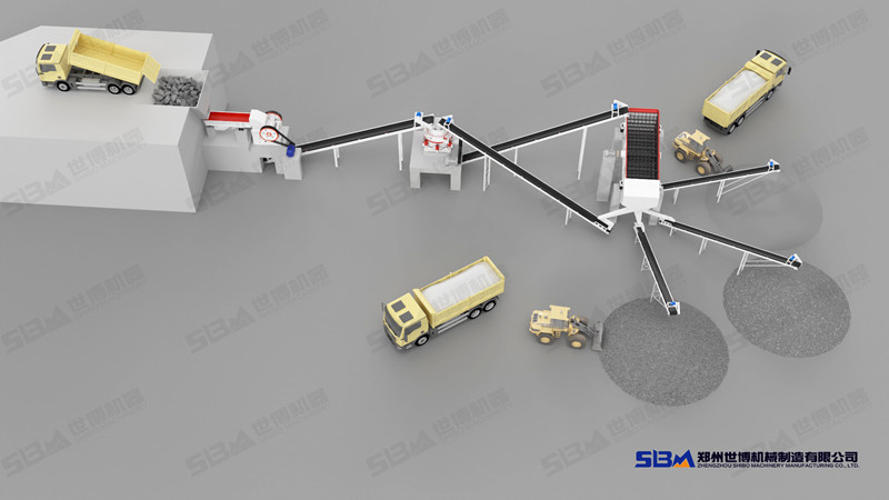 配置全液压圆锥破碎机的石料厂生产线设计图